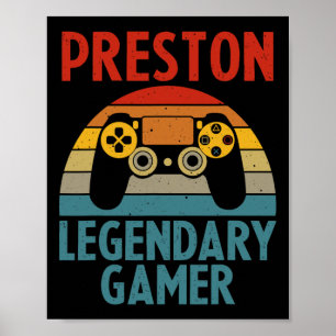 Preston Gift Name Personalized Funny Gaming Geek B Poster