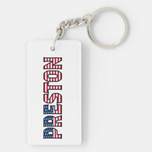 Preston Name Vorname USA Flagge Anhänger Schlüssel Keychain