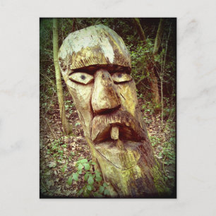Prestwich Clough Wooden Head Postcard