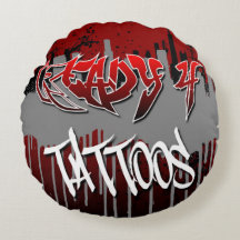 Prêt 4 tatouages Coussin rond