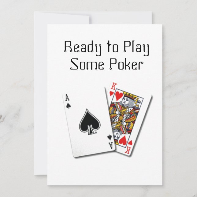"PRÊT À JOUER UN PEU DE POKER" INVITATION À LA CAR (Devant)