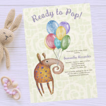 Prêt à lancer une invitation au baby shower pop