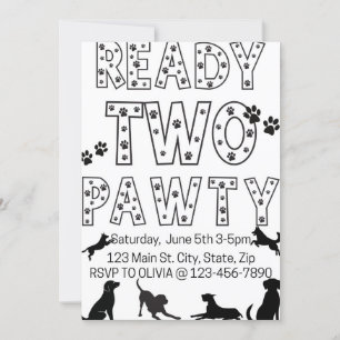 Prêt à pawty Invitation d'anniversaire