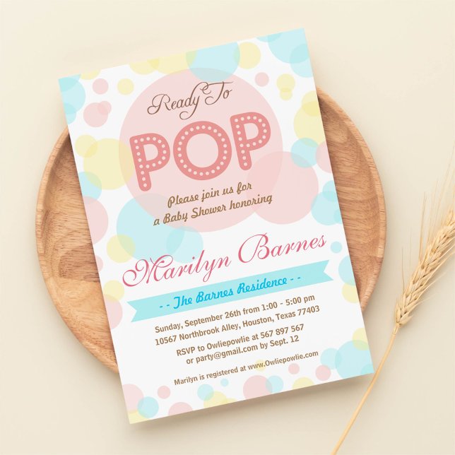 Prêt À Pop Baby shower Party Invitation (Créateur téléchargé)