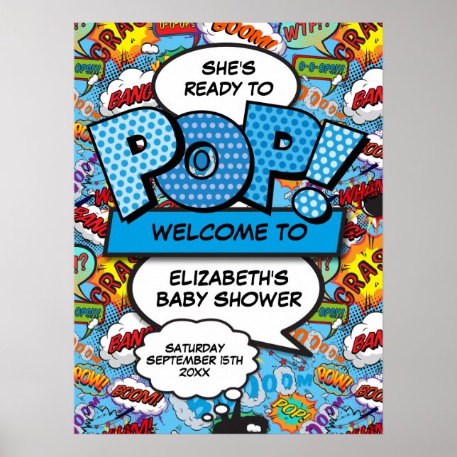 Prêt pour la pop Baby shower Affiche de bienvenue  (Devant)