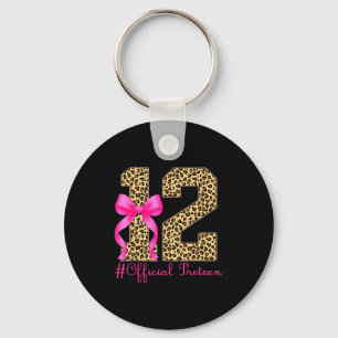 Preteen 12th Birthday Girl Coquette Bow Leopard  Keychain
