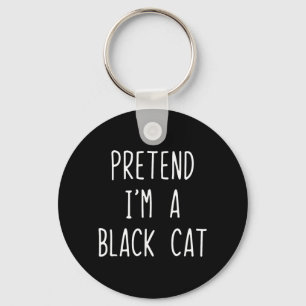 Pretend A Black Cat Costume Halloween Lazy Adult Keychain