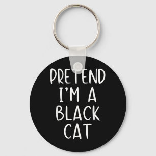 Pretend A Black Cat Costume Halloween Simple Adult Keychain