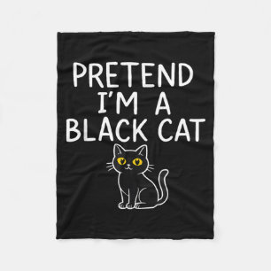 Pretend A Black Cat Costume Simple Halloween Adult Fleece Blanket