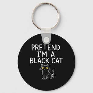Pretend A Black Cat Costume Simple Halloween Adult Keychain