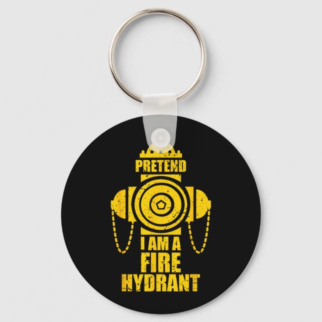Pretend A Fire Hydrant Lazy Halloween Party Easy Keychain (Front)
