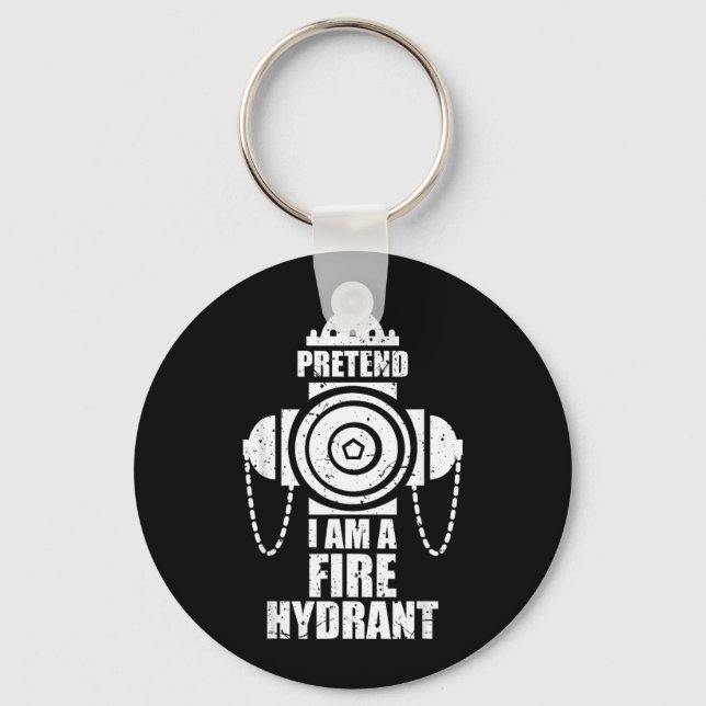 Pretend A Fire Hydrant Lazy Halloween Party Easy Keychain (Front)