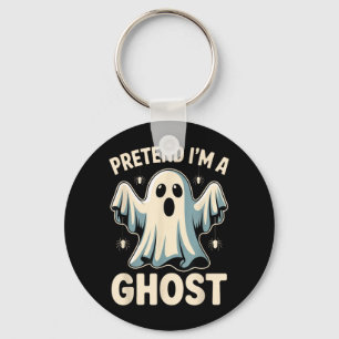 Pretend A Ghost Funny Lazy Halloween Costume Keychain