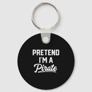 Pretend a pirate costume funny lazy halloween men keychain