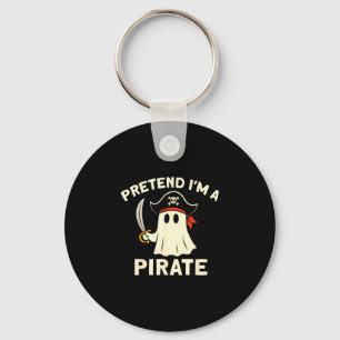 Pretend a pirate funny halloween ghost costume keychain