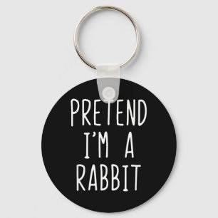 Pretend A Rabbit Costume Halloween Funny Lazy Kids Keychain