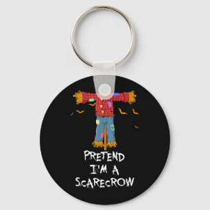 Pretend A Scarecrow Funny Lazy Halloween Costume Keychain