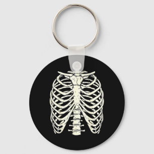 Pretend a Skeleton Rib Cage Funny Halloween Keychain