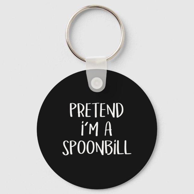 Pretend A Spoonbill Bird Costume Funny Halloween Keychain (Front)