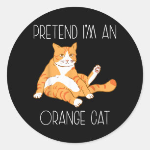 Pretend an Orange Cat Halloween Costume Family Classic Round Sticker