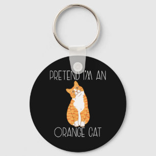 Pretend an Orange Cat Halloween Costume Family Keychain