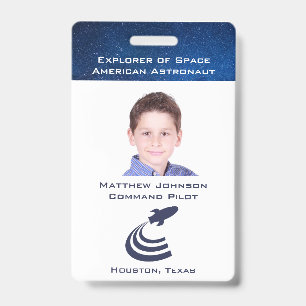 Pretend Astronaut Badge for Kids Personalized