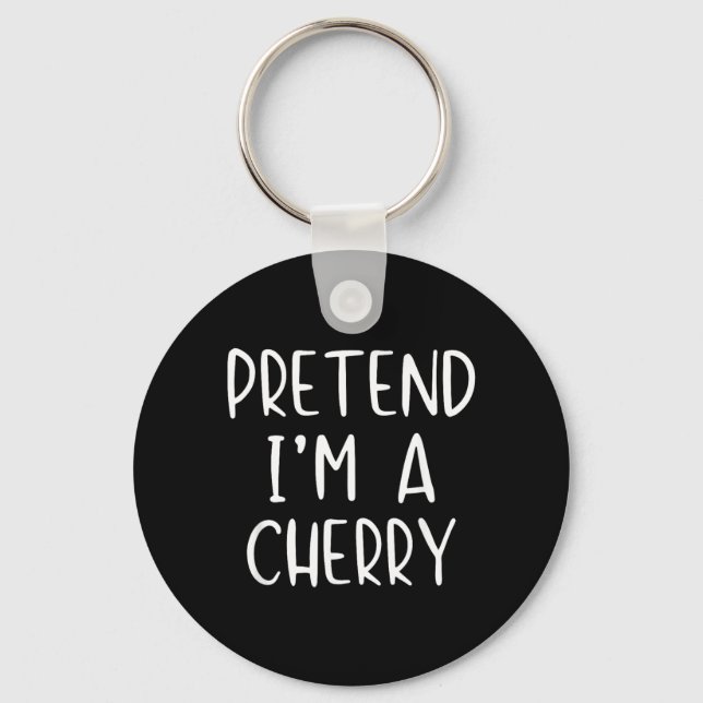 Pretend Cherry Costume Halloween Funny Simple Kid Keychain (Front)