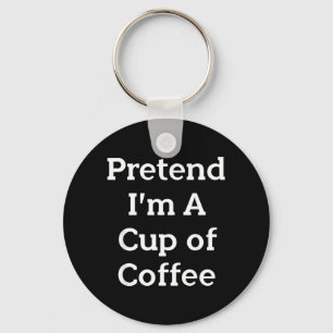 Pretend Cup of Coffee Costume Party Funny Keychain