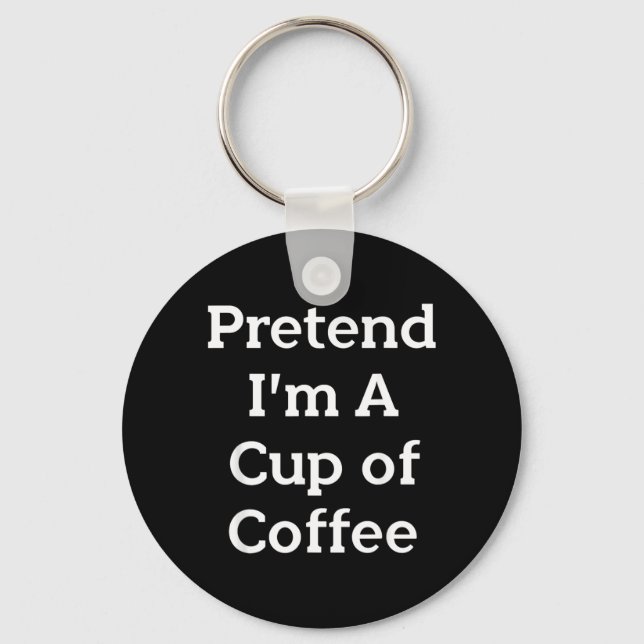 Pretend Cup of Coffee Costume Party Funny Keychain (Front)
