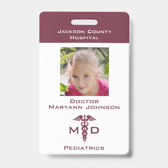 Pretend Doctor Play Badge for Kids Personalized (Front)