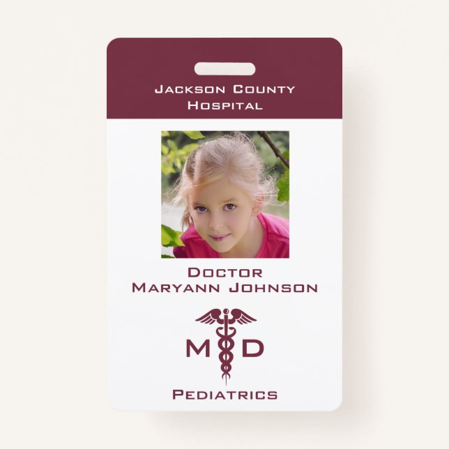 Pretend Doctor Play Badge for Kids Personalized (Front)