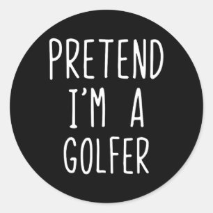 Pretend Golfer Costume Halloween Lazy Easy Golfing Classic Round Sticker