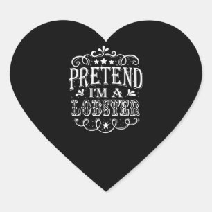 Pretend I’m A Lobster Costume Last Minute Hallowee Heart Sticker