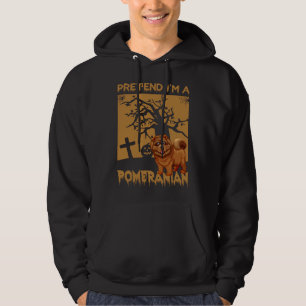 Pretend I M A Pomeranian Funny Dog Halloween Dog C Hoodie