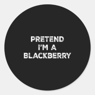 Pretend I'm A Blackberry Lazy Halloween Costume Classic Round Sticker
