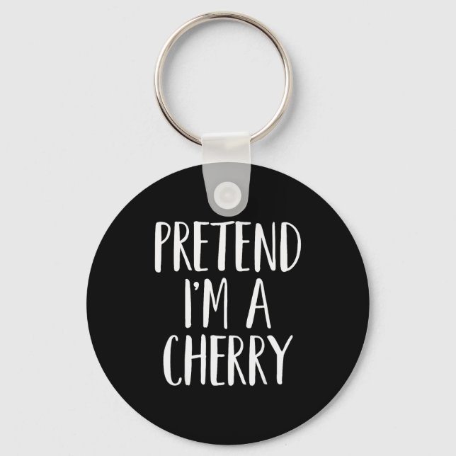 Pretend I'm A Cherry Family Women Men Kids Hallowe Keychain (Front)