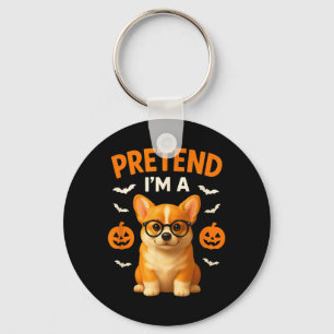 Pretend Im A Corgi Funny Halloween Dog Outfit Keychain