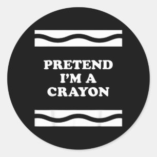 Pretend Im A Crayon Funny Halloween Classic Round Sticker