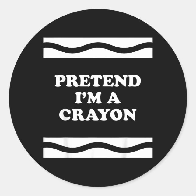 Pretend Im A Crayon Funny Halloween Classic Round Sticker (Front)
