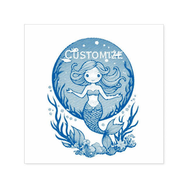 Pretend I'm A Cute Mermaid Thunder_Cove Self-inking Stamp (Design)