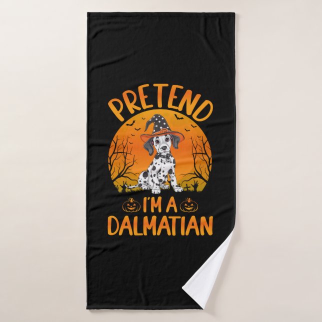 Pretend i'm a Dalmatian Dog Halloween (1) Bath Towel (Bath Towel)