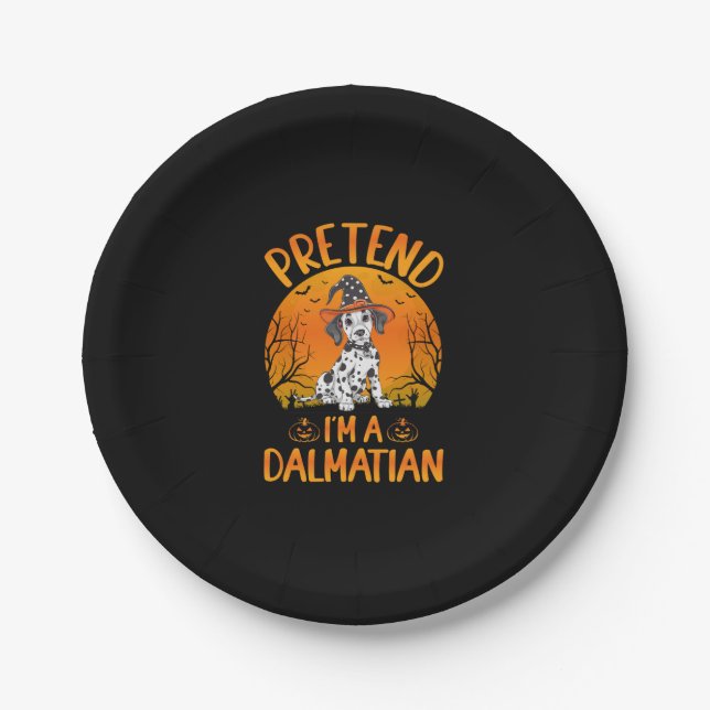 Pretend i'm a Dalmatian Dog Halloween (1) Paper Plate (Front)