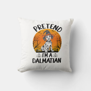 Pretend i'm a Dalmatian Dog Halloween (3) Throw Pillow