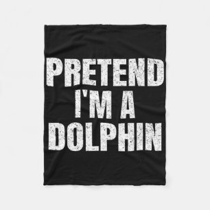 Pretend I'm A Dolphin Easy Halloween Family Group Fleece Blanket