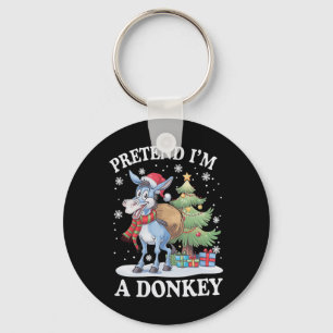 Pretend I'm A Donkey Christmas Tree And Donkey Fun Keychain
