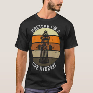 Pretend I'm a Fire Hydrant Retro Lazy Halloween Co T-Shirt