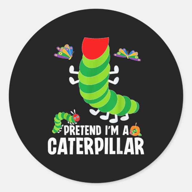 Pretend I'm A Funny Lazy Halloween Costume  Classic Round Sticker (Front)