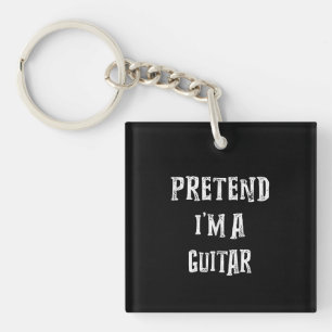 Pretend I'm A Guitar Costume Couples Keychain