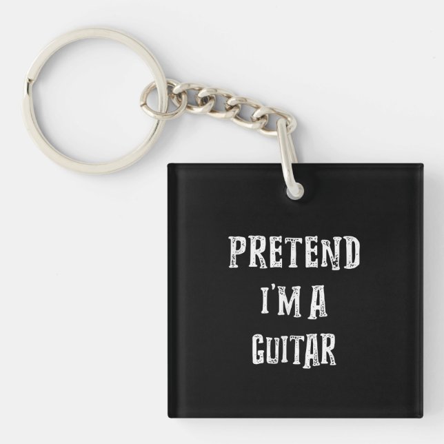 Pretend I'm A Guitar Costume Couples Keychain (Front)