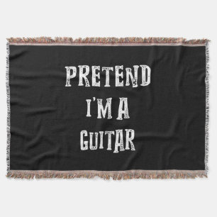 Pretend I'm A Guitar Costume Couples Throw Blanket